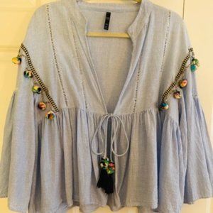 ZARA Funky Blouse- Bell Sleeve